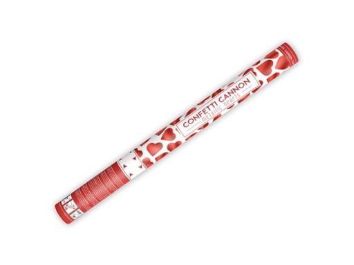 SHOOTING TUBE SRDCE konfety červené 60 cm na svadbu Valentína