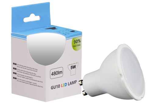 GU10 LED žiarovka 5W 4500K NEUTRÁLNA BIELA 550lm 120° Efektívny PREMIUM CCD