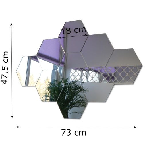 Moderné dekoračné akrylátové zrkadlo HEXAGON 3mm