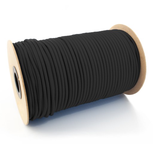 1m ELASTICKÉ LANO, gumené, 4mm BLACK LANO