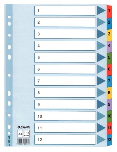 Deliace priečky na kartotéky A4/12 ESSELTE MYLAR MAXI