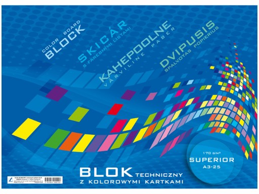 A3 Superior farebný technický blok, 25 farieb