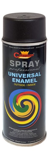 Lak na emailovú farbu v spreji Ral9005 Black Matt champ