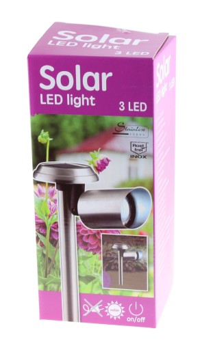 61T SOLÁRNA LAMPA 3LED solárna VODEODOLNÁ KOV