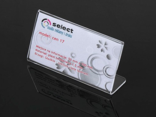 CENNÍK, POPIS - CENNÍK 100x50 mm PLEXI