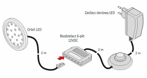 LED ORBIT 1,5W podskrinkové svietidlo, čierne, studené