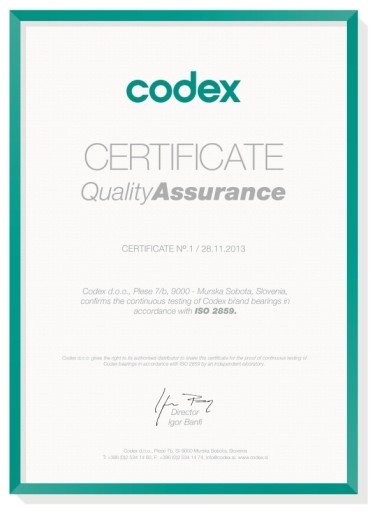 Guličkové ložisko 629 ZZ CODEX Slovinsko 9x26x8mm
