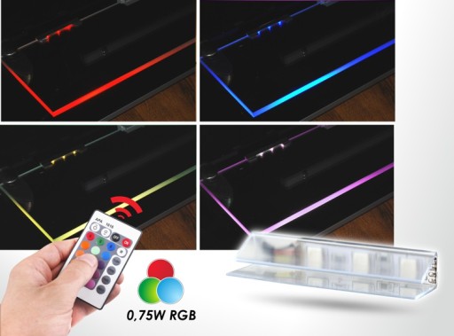 CLIP PVC LED prekrytie pre RGB osvetlenie skla