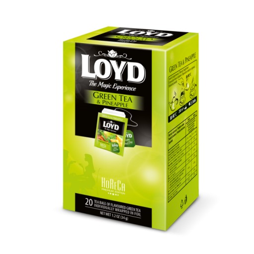 Zelený čaj LOYD s ananásovými expresnými obálkami