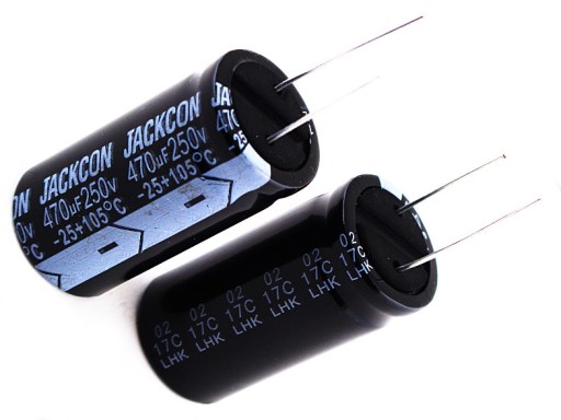 KONDENZÁTOR 470uF / 250V 22x42mm 105*C JACKCON LHK