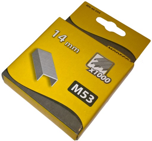 Spony 14 mm typ M53 x 1000 ks, kalená oceľ