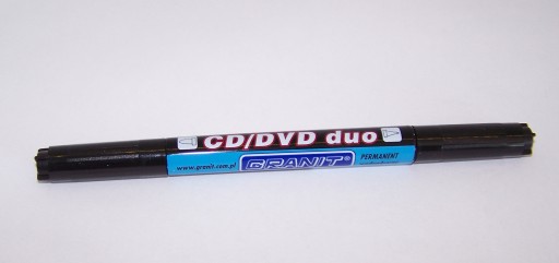 ZNAČOVAČ CD/DVD, OBOJSTRANNÁ ŽULA, ČIERNA
