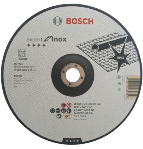 BOSCH KORUNDOVÝ KOTOUČ PRE INOX KOV 230 x 1,9 mm