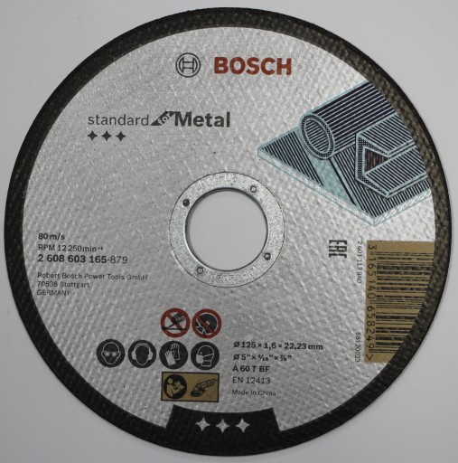 BOSCH KORUNDOVÝ KOTÚČ NA KOV 125 x 1,6 x 22,2