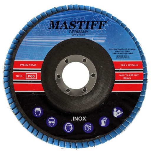 MASTIFF 125 gr. 40 KLAPOVÝ KOTOUČ PRE INOX OCEL