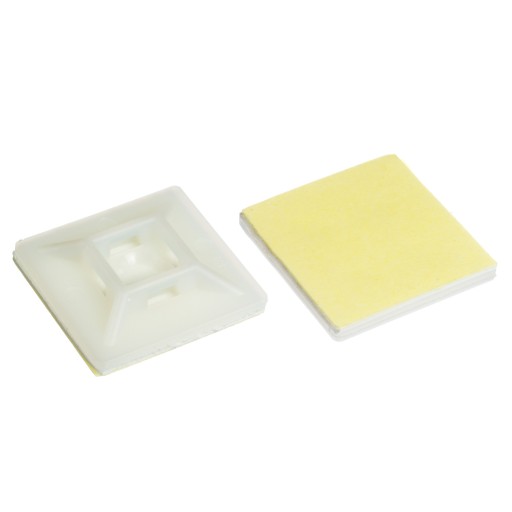 Montážne podstavce pre sťahovacie pásky 28x28mm biele
