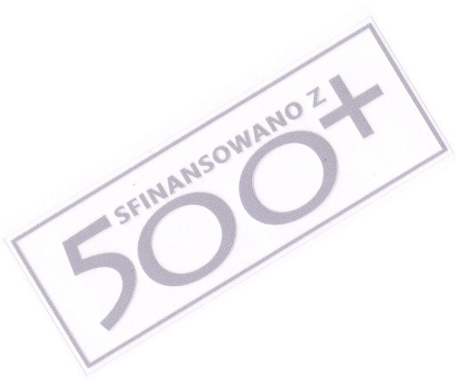 NÁLEPKY UV STRIEBORNÉ NÁLEPKY FINANCOVANÉ 500+ PLN