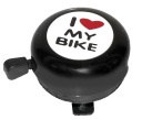 Zvonček na bicykel I LOVE MY BIKE 54 mm ČIERNA