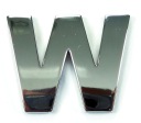 W - PÍSMENA PÍSMENA ČÍSLA CHROME 3D NÁLEPKY ZNAK