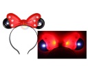 ČELENKA MINNIE MOUSE, svietiaca červená LED mašlička
