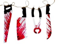 HALLOWEEN GARLAND BLOOD TOOLS PILOVÝ Nôž 120cm