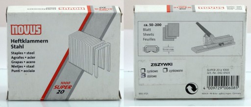 NOVUS SUPER 23/20 STAPLES, balenie 1000 kusov