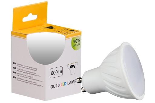 GU10 LED žiarovka 6W 2900K TEPLÁ BIELA 660lm 120° Efektívny PREMIUM CCD