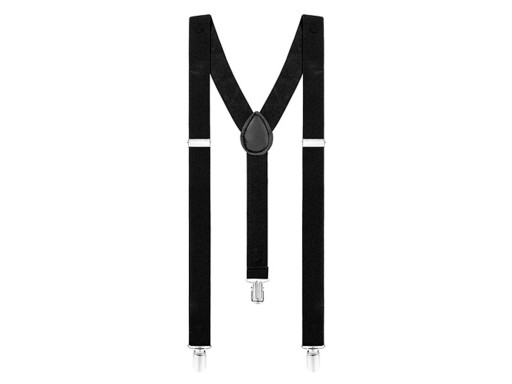 Pánske traky k EMO dámskym nohaviciam, UNISEX slim, 1,5 cm, nastaviteľné, ČIERNA