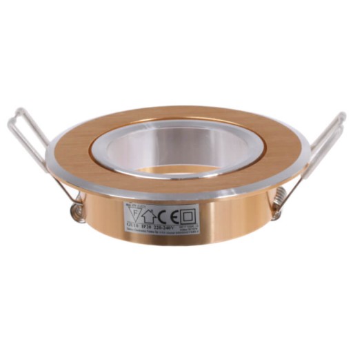LED SUN 3v1 vstavané svietidlo, okrúhle, brúsené zlato, Polux
