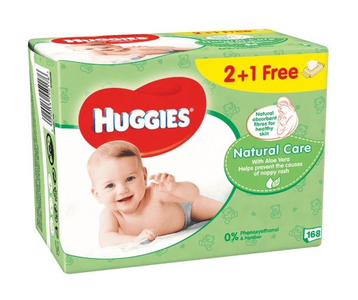 HUGGIES NAT CARE 2+1 VLHČENÁ ŠATKA 3X56KS