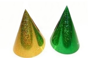 C16 holografické klobúčiky 2. narodeniny KARNEVAL