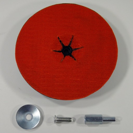 Pevný gumený kotúč so suchým zipsom 125 mm, rukoväť 6 mm