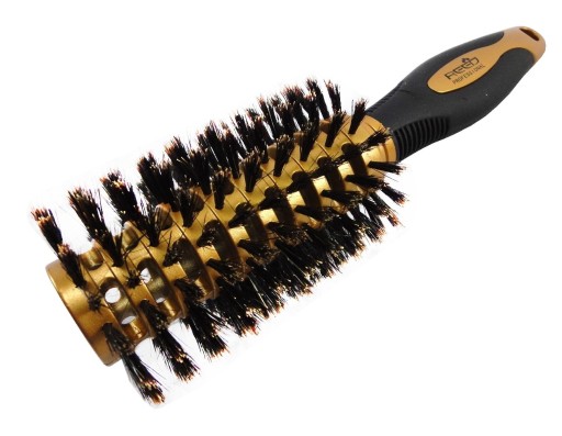 Okrúhla ažúrovaná kefa na vlasy s 30/63 mm štetinami série REED GOLD