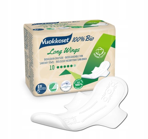 Vuokkoset BIO hygienické vložky dlhé 10 ks.