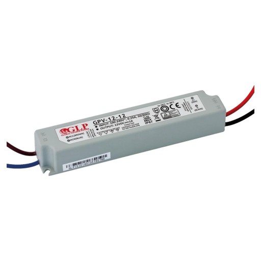 24H Hermetický LED zdroj konštantného napätia 12W 12V GLP