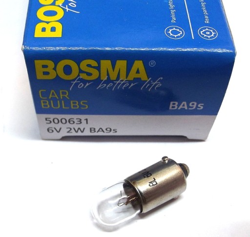 Žiarovka 6V 2W BA9s BOSMA sklenená objímka