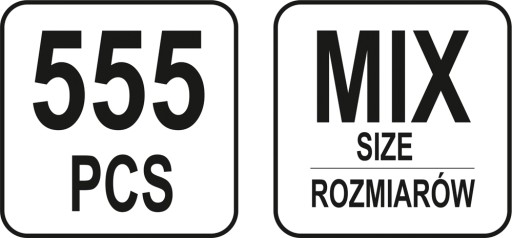 YATO ROVNÉ ČEPY SADA TYPOV MIXU 555 KS