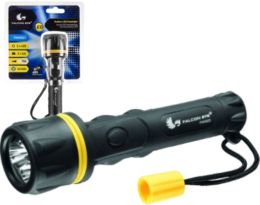 LED baterka FALCON 3xLED, napájanie 2x AA 15h batérie, čierna