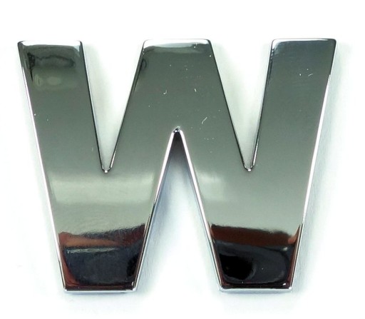 W - PÍSMENA PÍSMENA ČÍSLA CHROME 3D NÁLEPKY ZNAK