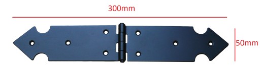 Poľský dekoračný stavebný pánt 300x50x2mm čierny