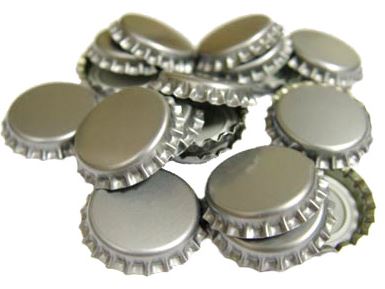 STRIEBORNÉ uzávery pivových fliaš, 100 ks, 26 mm