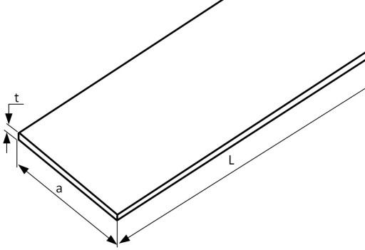 Oceľová plochá tyč 20x5 g/h 500 mm
