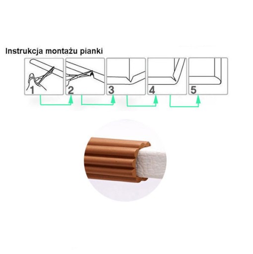 OCHRANNÁ PENOVÁ PÁSKA DO rohov, WSHAPE, hrubá, 2 metre