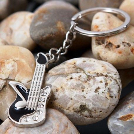MUSIC GUITAR KEYRING hudobná kľúčenka GUITARIST