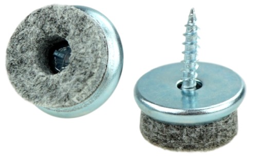 20 x kovový klzák priemer 28 mm s plsťou a skrutkou