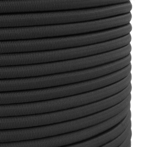 Elastické gumené lano, čierne, 4mm, 1m