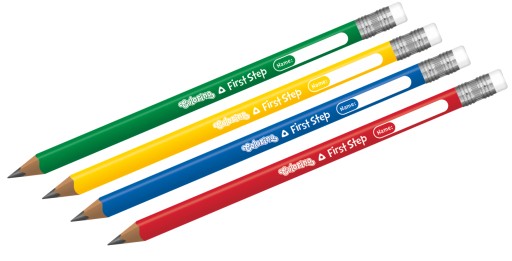 HRUBÁ ceruzka NA NAUČENIE SA PÍSAŤ, trojuholníková s gumou, COLORINO Jumbo HB
