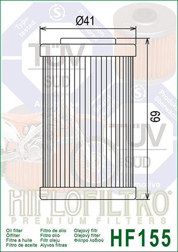 HIFLO Olejový filter HF155 - RR FE FS SX XC SMR MXC Poznaň
