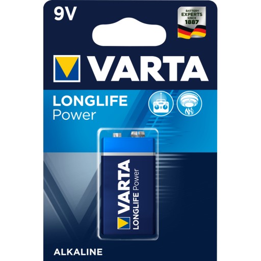 VÝKONNÁ BATÉRIA 6LR61/9V VARTA LONGLIFE POWER