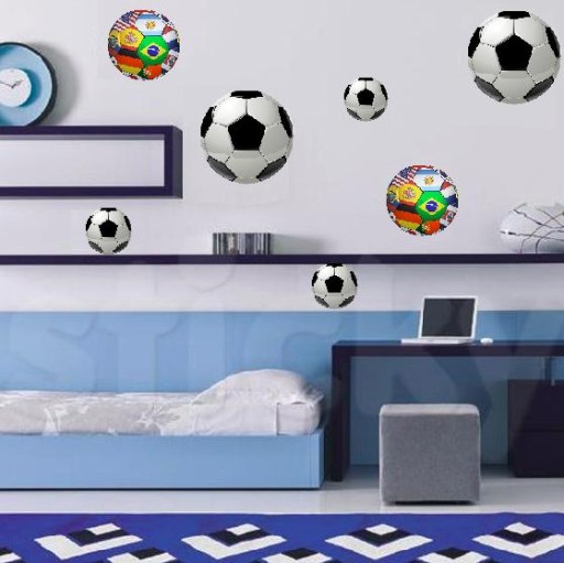 Samolepky na stenu pre deti FUTBALOVÉ LOPTY 23 ks